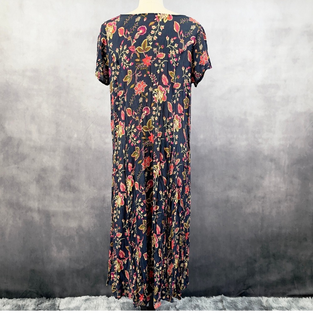 Woman Within Floral Maxi Dress Size 14 Gauzy Cottage Resort Feminine Summer Boho - Picture 2 of 11